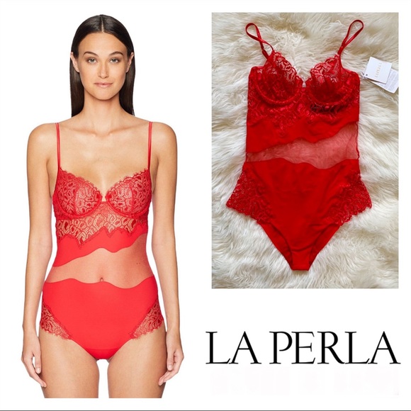 La Perla Other - New! Rare LA PERLA Quartz Garden Red Lace Bodysuit